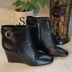 Tory Burch Black Wedge Ankle Boots